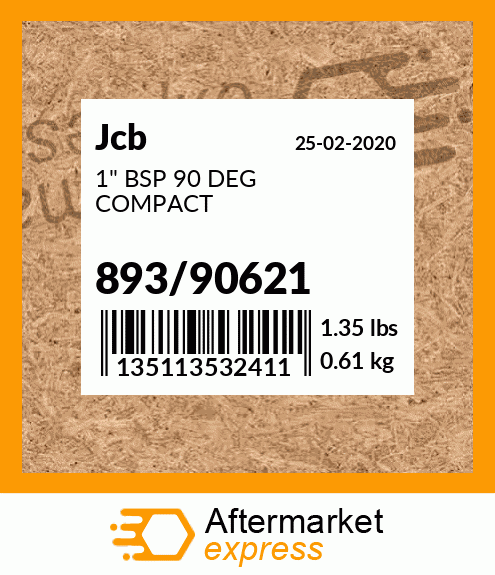 1" BSP 90 DEG COMPACT 893/90621