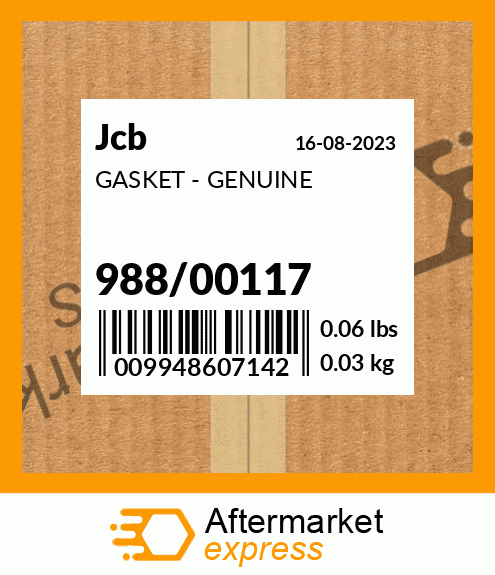 GASKET - GENUINE 988/00117