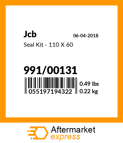 Seal Kit - 110 X 60 991/00131