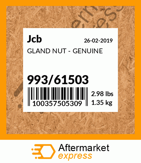 GLAND NUT - GENUINE 993/61503