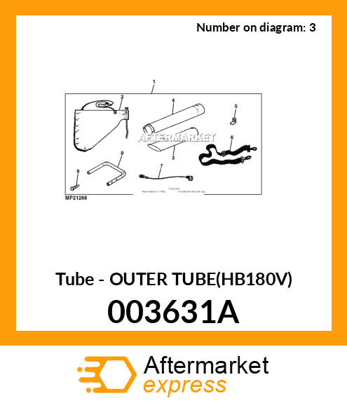 Tube - OUTER TUBE(HB180V) 003631A