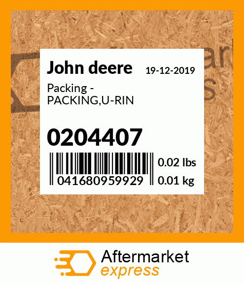 Packing - PACKING,U-RIN 0204407