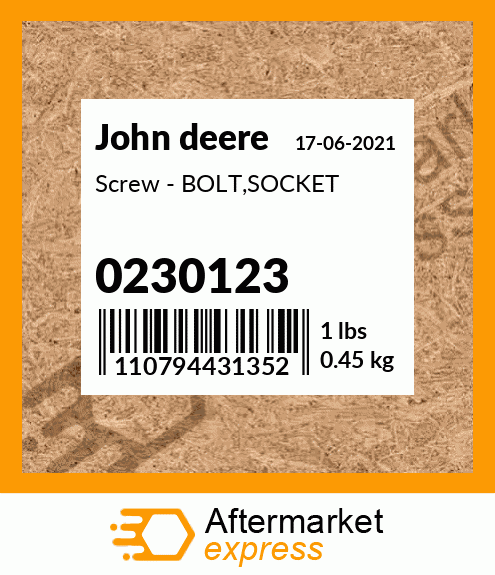 Screw - BOLT,SOCKET 0230123