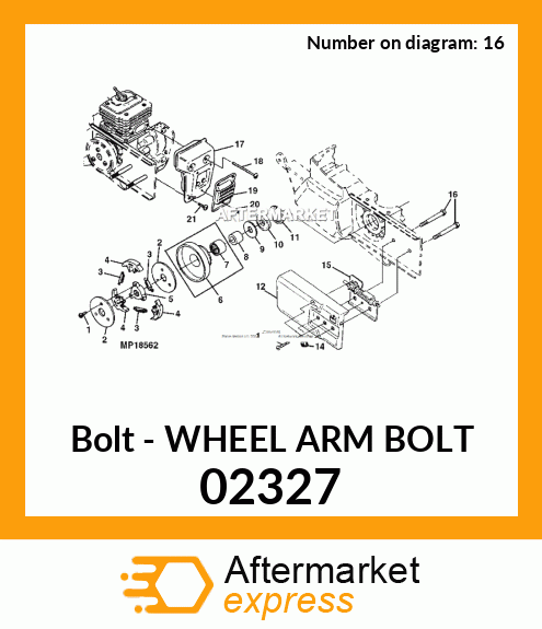 Bolt - WHEEL ARM BOLT 02327