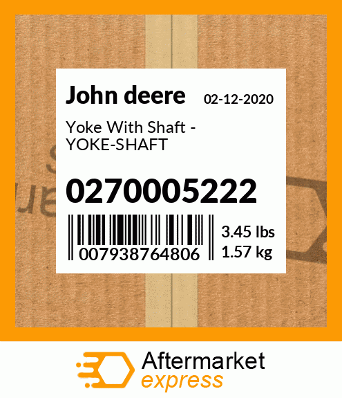 Yoke With Shaft - YOKE-SHAFT 0270005222