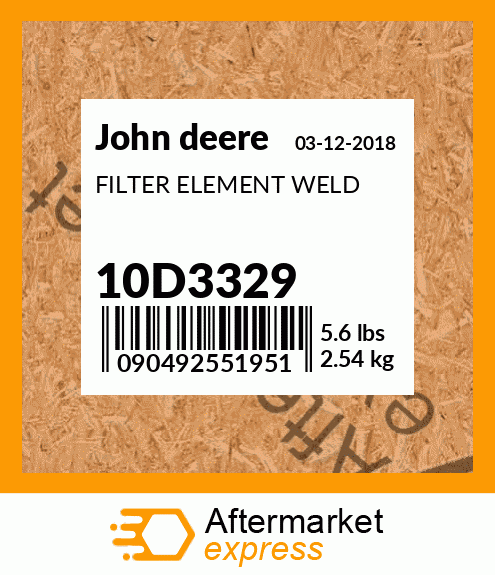 FILTER ELEMENT WELD 10D3329