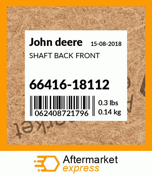 SHAFT BACK FRONT 66416-18112
