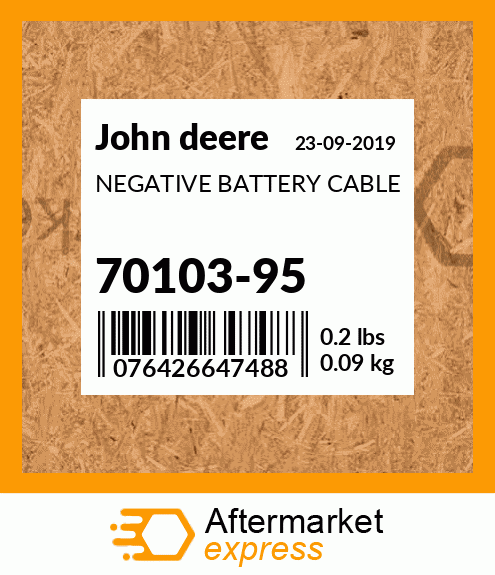 NEGATIVE BATTERY CABLE 70103-95