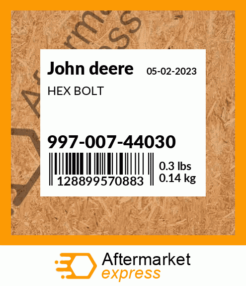 HEX BOLT 997-007-44030