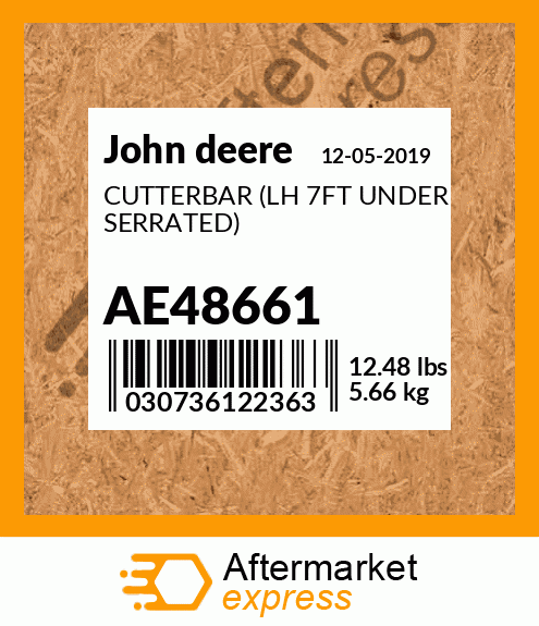 CUTTERBAR (LH 7FT UNDER SERRATED) AE48661