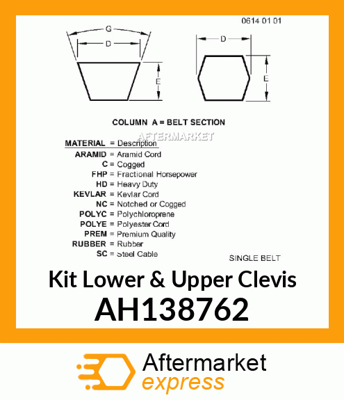 Kit Lower & Upper Clevis AH138762