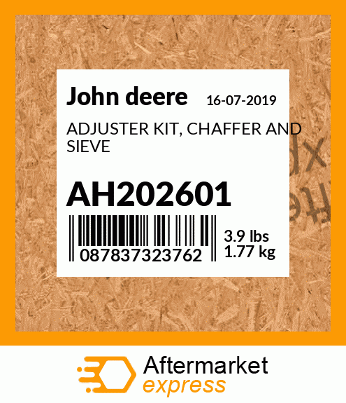 ADJUSTER KIT, CHAFFER AND SIEVE AH202601