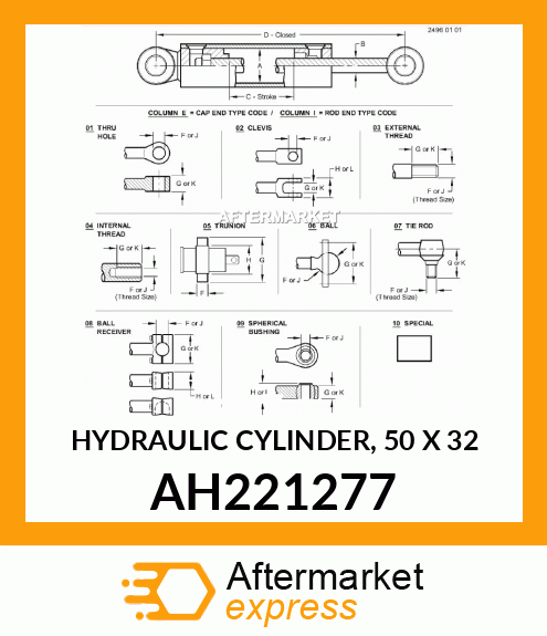 HYDRAULIC CYLINDER, 50 X 32 AH221277