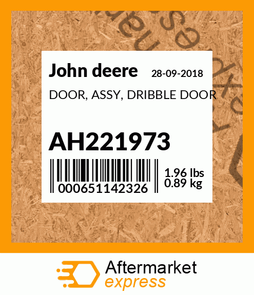 DOOR, ASSY, DRIBBLE DOOR AH221973