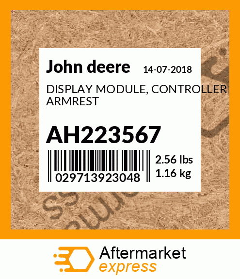 DISPLAY MODULE, CONTROLLER ARMREST AH223567