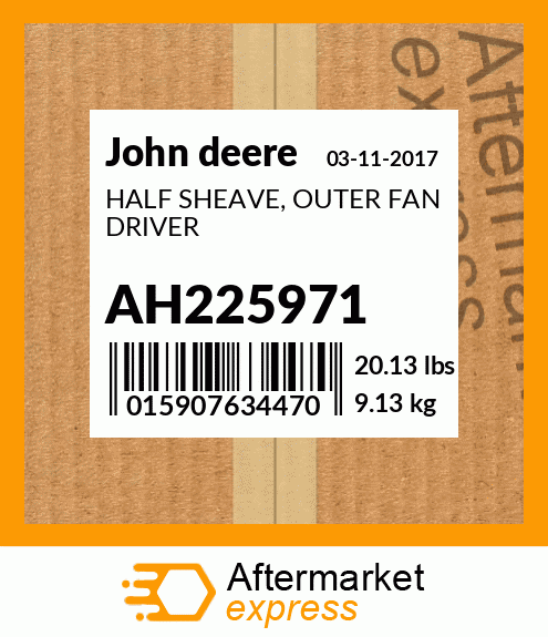 HALF SHEAVE, OUTER FAN DRIVER AH225971