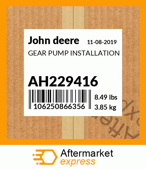 GEAR PUMP INSTALLATION AH229416