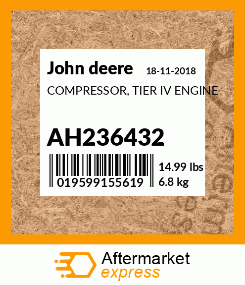 COMPRESSOR, TIER IV ENGINE AH236432