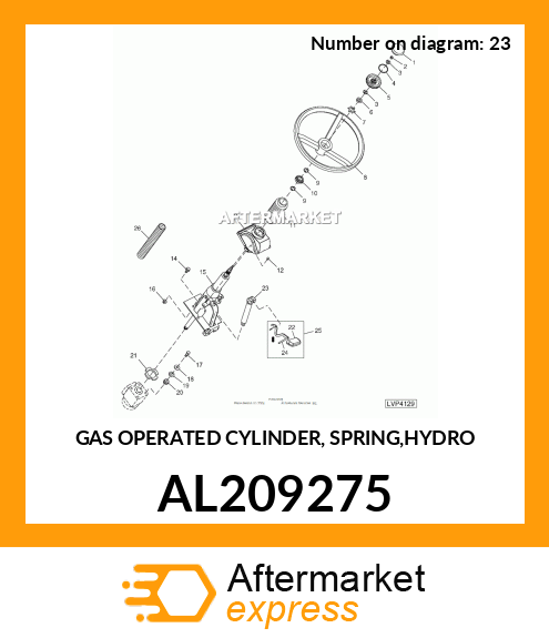 GAS OPERATED CYLINDER, SPRING,HYDRO AL209275