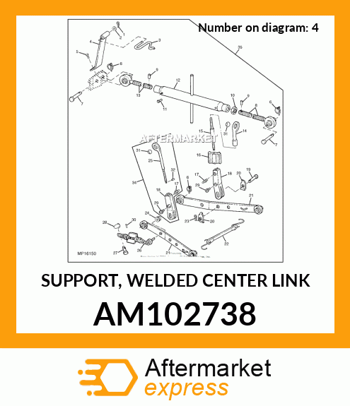SUPPORT, WELDED CENTER LINK AM102738