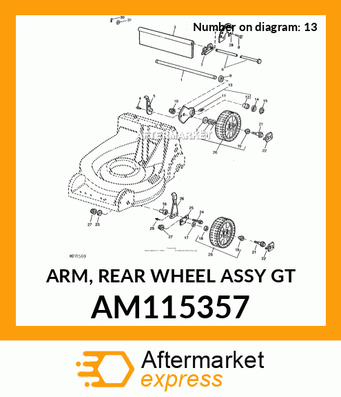 ARM, REAR WHEEL ASSY GT AM115357