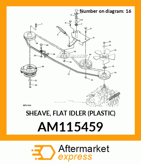 SHEAVE, FLAT IDLER (PLASTIC) AM115459