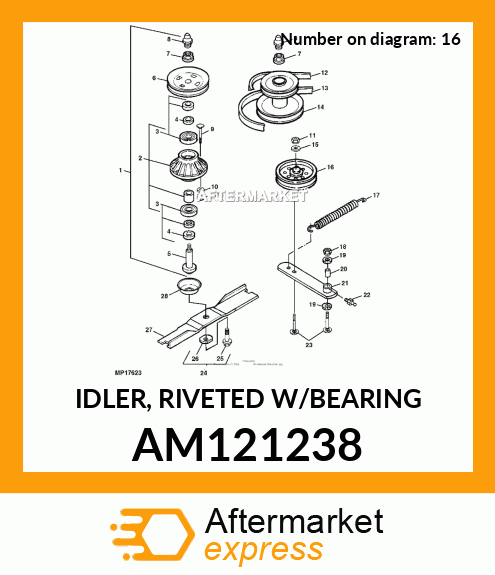 IDLER, RIVETED W/BEARING AM121238