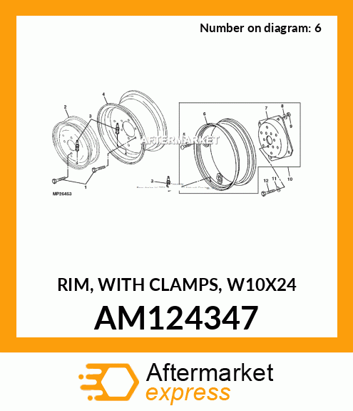 RIM, WITH CLAMPS, W10X24 AM124347
