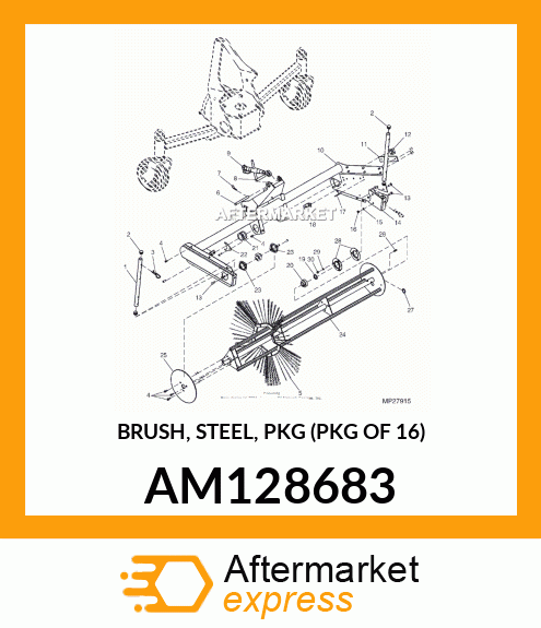 BRUSH, STEEL, PKG (PKG OF 16) AM128683