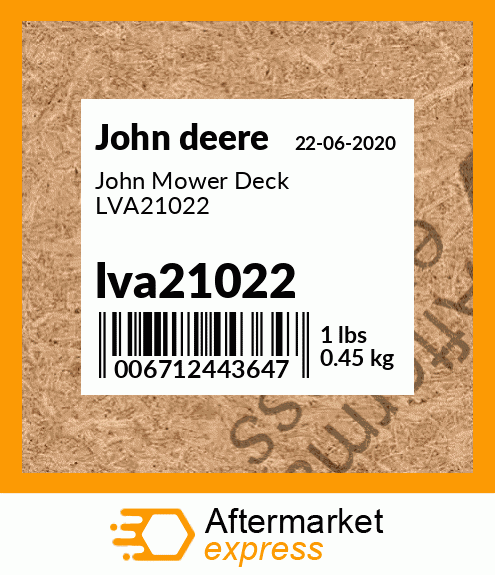 John Mower Deck LVA21022 lva21022