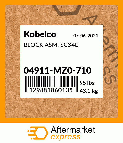 BLOCK ASM. SC34E 04911-MZ0-710
