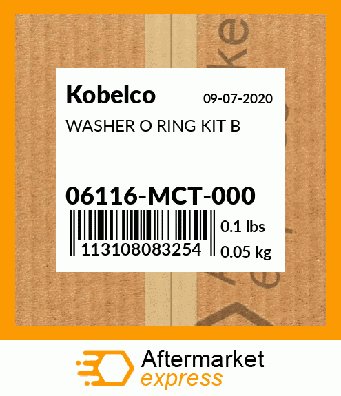 WASHER O RING KIT B 06116-MCT-000