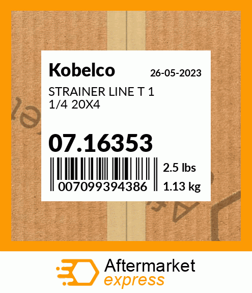 STRAINER LINE T 1 1/4 20X4 07.16353