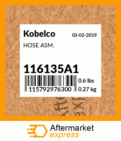 HOSE ASM. 116135A1