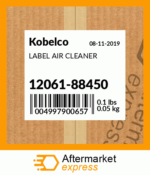 LABEL AIR CLEANER 12061-88450