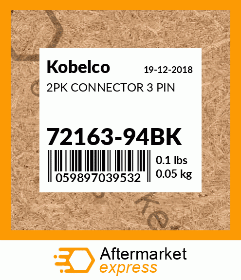 2PK CONNECTOR 3 PIN 72163-94BK
