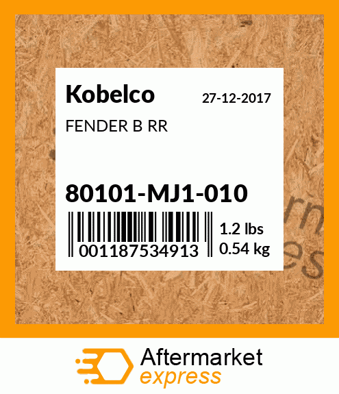 FENDER B RR 80101-MJ1-010