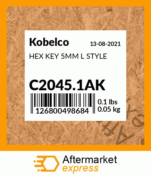 HEX KEY 5MM L STYLE C2045.1AK