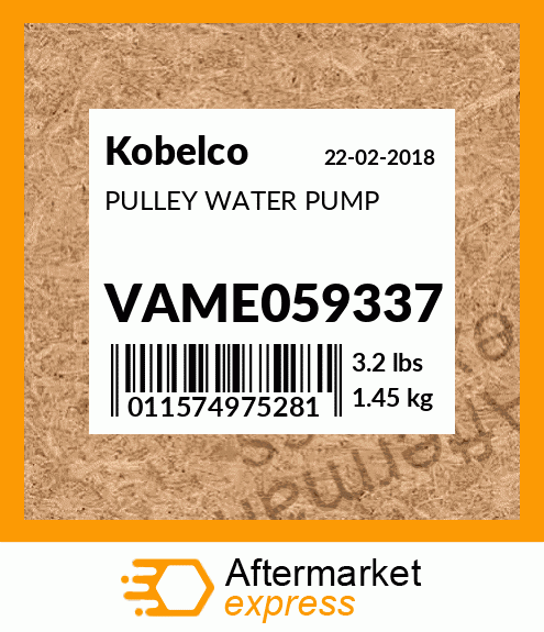 PULLEY WATER PUMP VAME059337