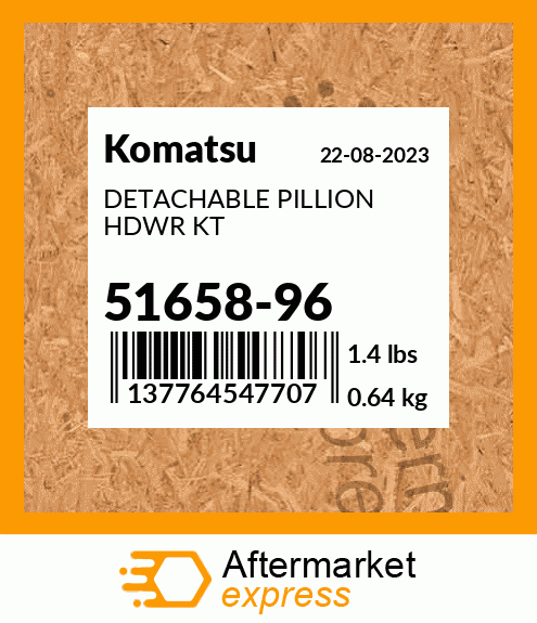 DETACHABLE PILLION HDWR KT 51658-96