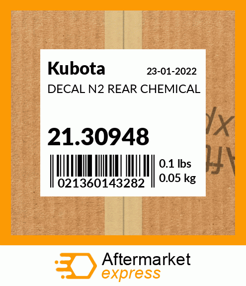 DECAL N2 REAR CHEMICAL 21.30948