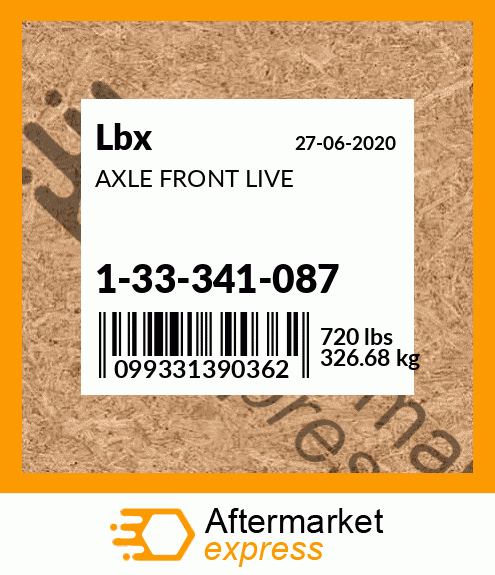 AXLE FRONT LIVE 1-33-341-087