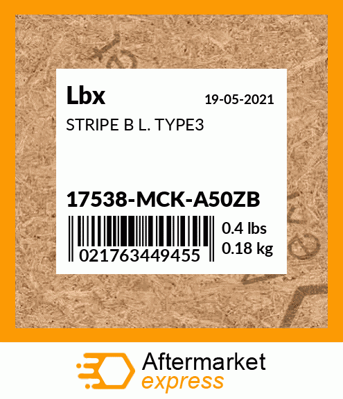 STRIPE B L. TYPE3 17538-MCK-A50ZB