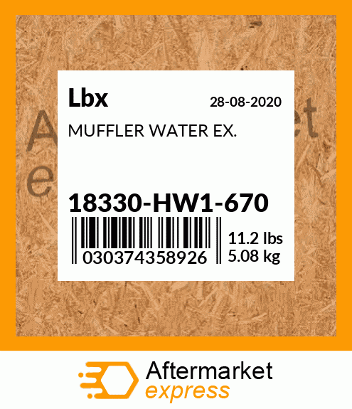 MUFFLER WATER EX. 18330-HW1-670