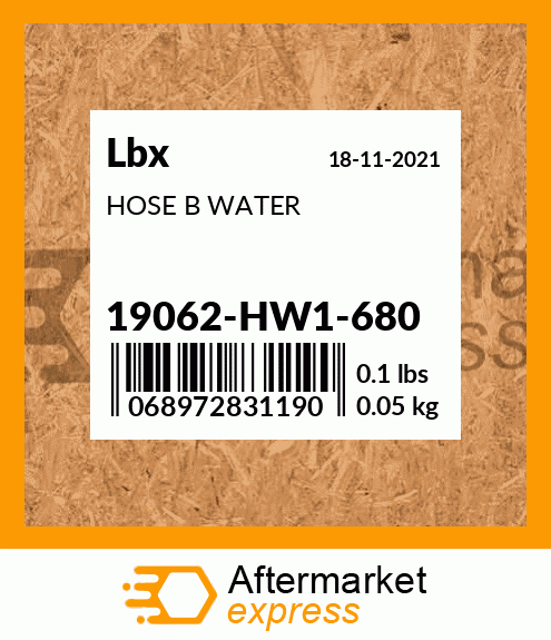 HOSE B WATER 19062-HW1-680