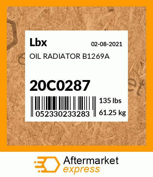 OIL RADIATOR B1269A 20C0287