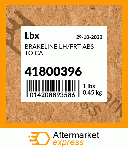 BRAKELINE LH/FRT ABS TO CA 41800396