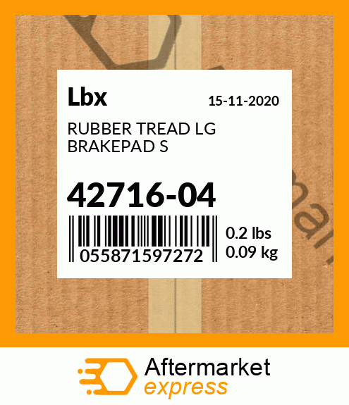 RUBBER TREAD LG BRAKEPAD S 42716-04