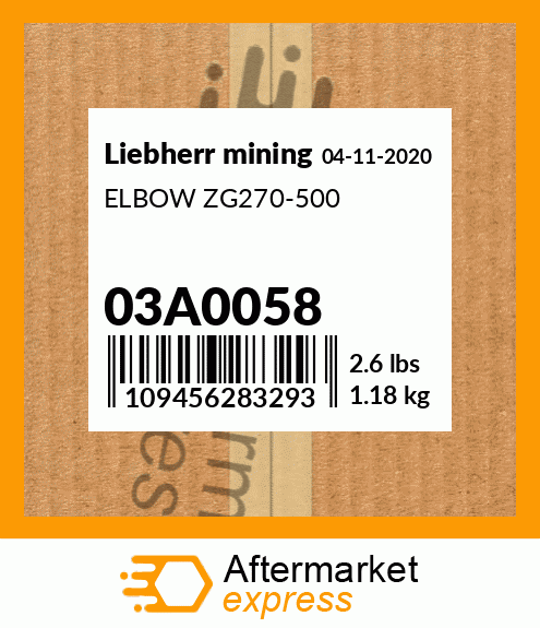 ELBOW ZG270-500 03A0058