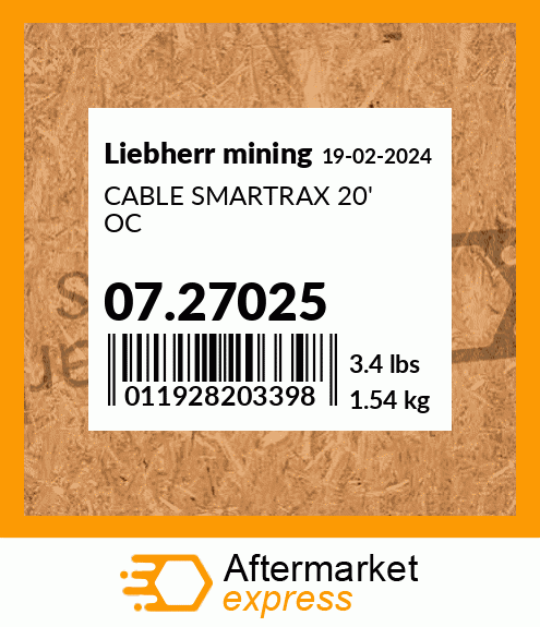 CABLE SMARTRAX 20' OC 07.27025